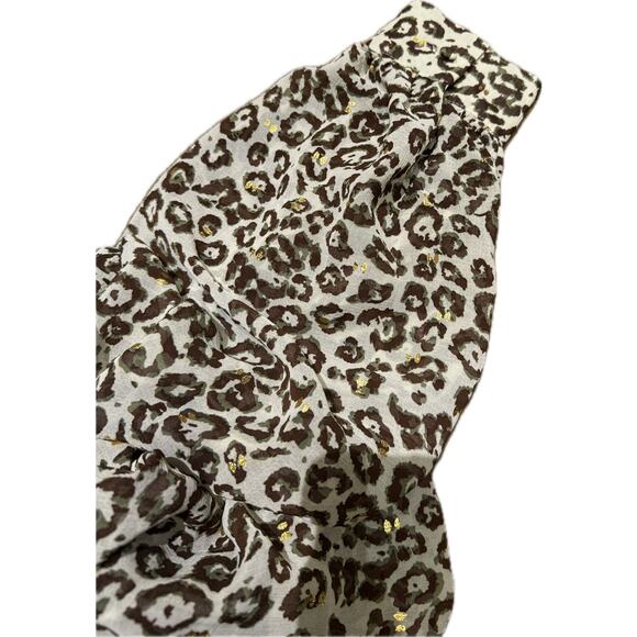 Anna Kay Sheer leopard print with gold accents blouse - Picture 9 of 10